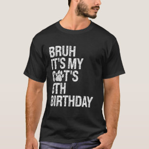 T-shirt C'est l'anniversaire de mon chat drôle, 6 ans Miao