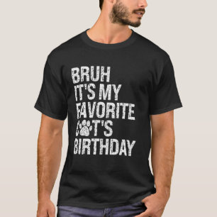 T-shirt C'est l'anniversaire de mon chat préféré Miaou Cha