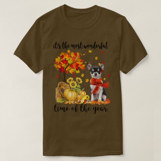 T-shirt C'Est L'Automne Le Plus Merveilleux Chihuahua Pump (Design devant)