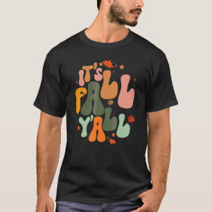T-shirt C'est l'automne les gars Groovy Retro Feuilles d'a