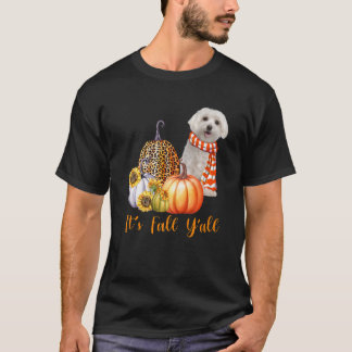 T-shirt C'est l'automne, vous tous chien maltais léopard c