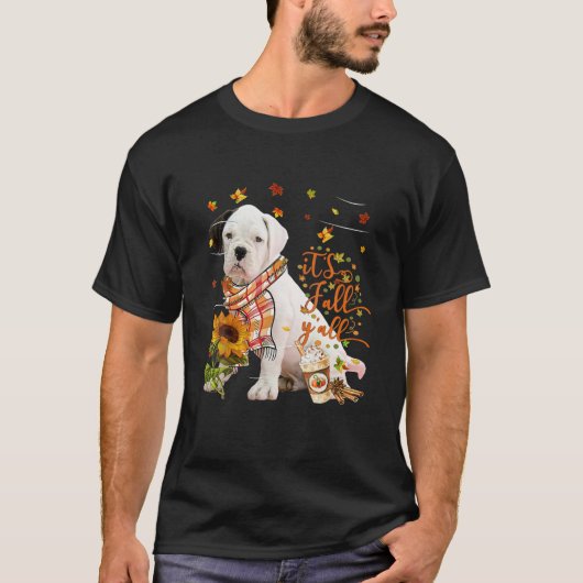 T-shirt C'est l'automne Y Tous les chiens de boxe Thanksgi (Devant)