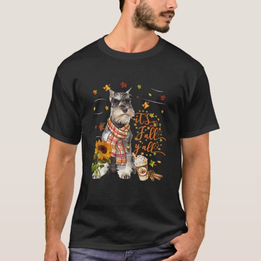 T-shirt C'est l'automne Y Tous les Schnauzer Chien miniatu (Devant)