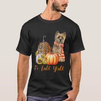 T-shirt C'est l'automne Y tout Cairn Terrier Dog Leopard C