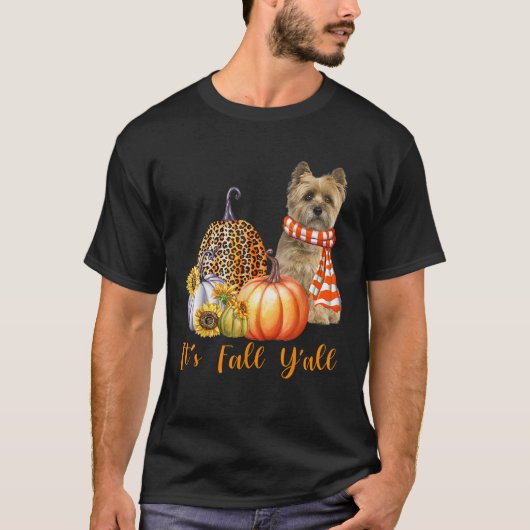 T-shirt C'est l'automne Y tout Cairn Terrier Dog Leopard C (Devant)