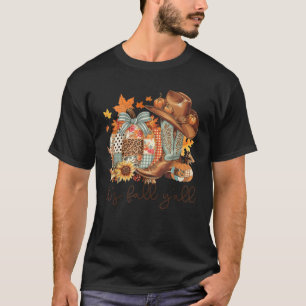 T-shirt C'est l'automne Y tout Cowboy Boots Citrouille How