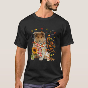 T-shirt C'est l'automne Y Tout rude Collie Chien Thanksgiv