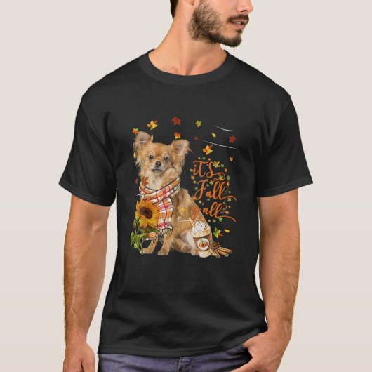 T-shirt C'est l'automne Y tout Tan Chihuahua Chien Thanksg (Devant)