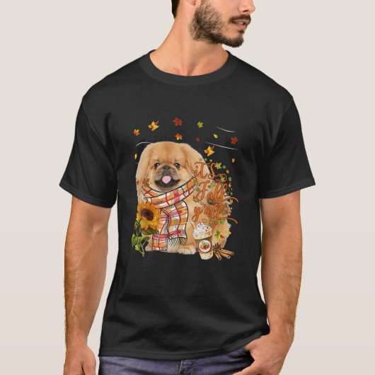 T-shirt C'est l'automne Y tout TAN Pekingese Chien Thanksg (Devant)