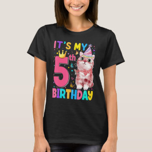 T-shirt C'est le 5ème anniversaire de mon chat Enfants 5 a