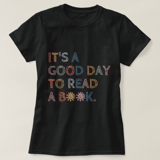 T-shirt C'est le bon jour pour lire livre Funny Library Le (Design devant)