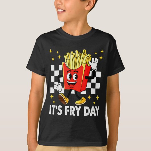 T-shirt C'est le jour des frites - Nourriture rapide de fr (Devant)