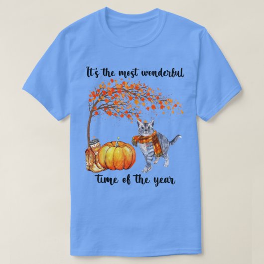 T-shirt C'Est Le Plus Merveilleux Chat D'Automne Fuseau Pu (Design devant)