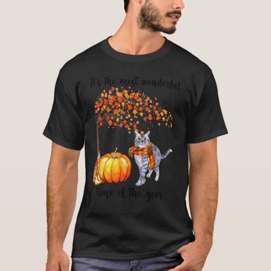 T-shirt C'est le plus merveilleux de l'automne temps Chat  (Devant)
