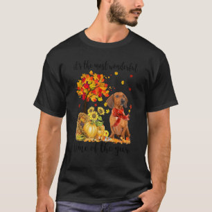 T-shirt C'est le plus merveilleux temps d'automne Dachshun
