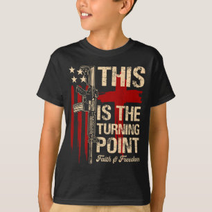 T-shirt C'est le tournant Foi Croix Nous Drapeau Patr
