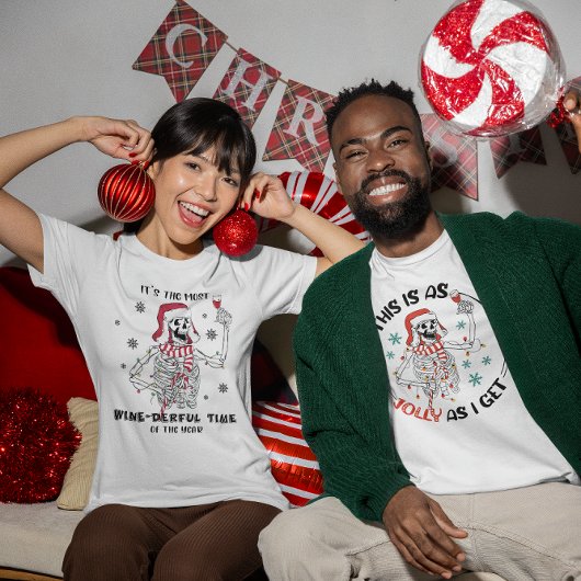 T-shirt C'est le vin le plus délirant du temps Skeleton