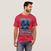 T-shirt C'est le Vrai Kitten Alpha Wolf Meme Débridé Cri (Devant entier)