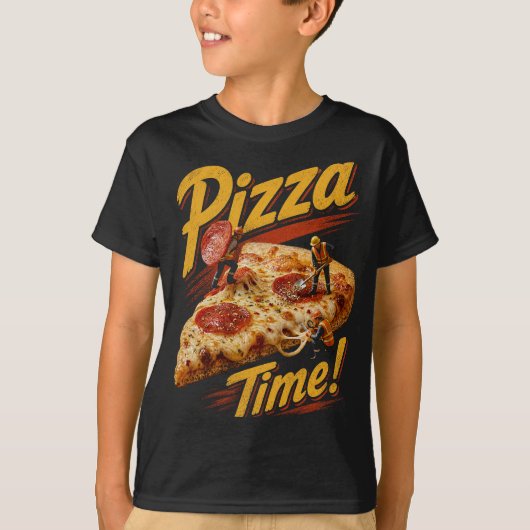 T-shirt C'est l'heure de la pizza ! (Devant)