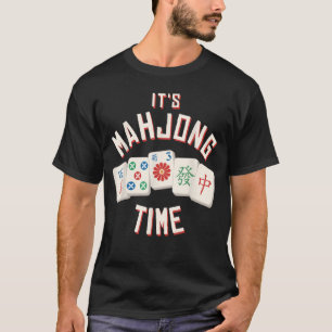 T-shirt C'est l'heure de Mahjong Jouer des carreaux de jeu