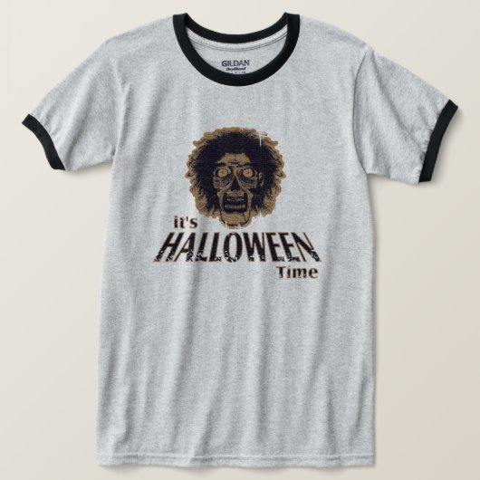 T-shirt C'est l'heure d'Halloween - Regarder en peau de tr (Design devant)