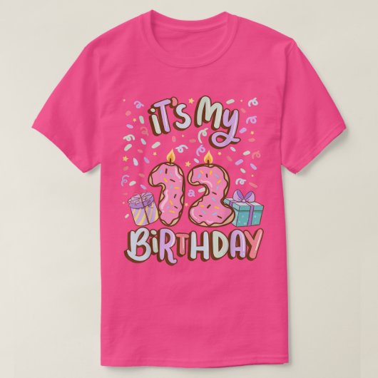 T-shirt c'est ma 12e gâteau de 12 ans confe (Design devant)