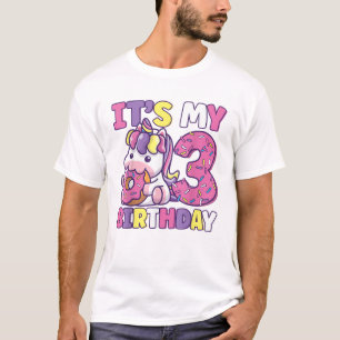 T-shirt C'est ma 3e fête d'anniversaire Filles mignonnes D
