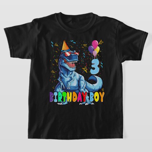 T-shirt C'est ma 3e fête de chemise Dinosaure pour 3 ans (Poser)