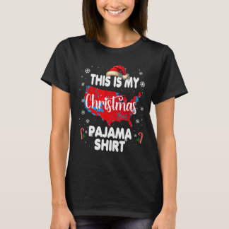 T-shirt C'est ma chemise de pyjama de Noël rouge carte éle