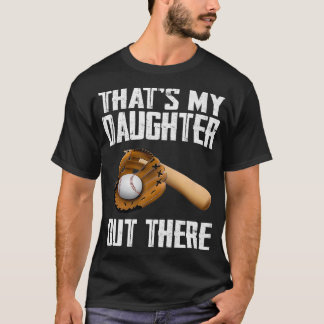 T-shirt C'est ma fille là-bas Baseball Maman Papa Soft