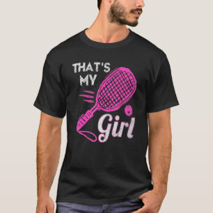 T-shirt C'Est Ma Fille Pink Squash Racquetball Sports