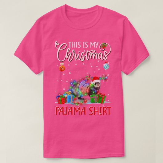 T-shirt C'est ma Noël Pyjama Ferrets Noël Lig (Design devant)