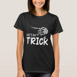 T-shirt C'est ma petite cochonne Couples Squelette Hallowe