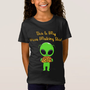 T-Shirt C'Est Ma Pizza Faisant Drôle Alien Manger De La Pi