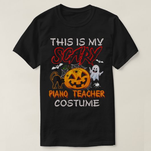 T-shirt C'Est Ma Scary Piano Enseignant Costume Citrouille (Design devant)