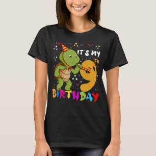 T-shirt C'est ma tortue d'anniversaire J'ai 9 ans Tortue B