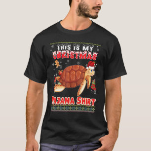 T-shirt C'Est Ma Tortue De Pyjama De Noël Douleur Laide M