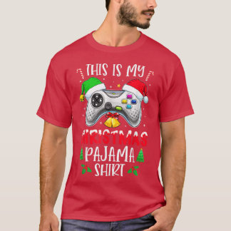 T-shirt C'est ma vidéo du pyjama de Noël du gamer de Santa