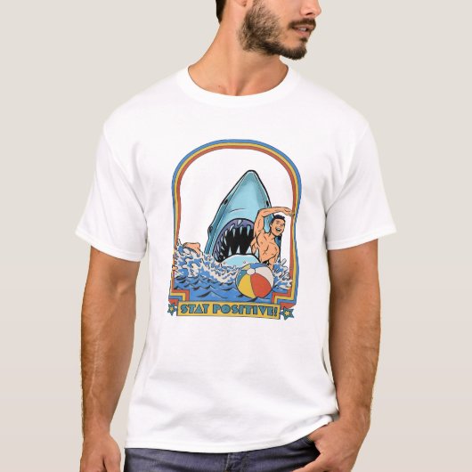T-shirt C'Est Moi Drôle Rester Positif Attaque De Requin R (Devant)