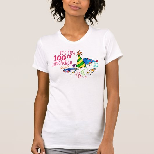 T-shirt C'est mon 100th anniversaire (les casquettes de (Devant)