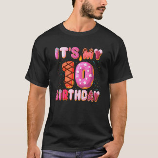 T-shirt C'est mon 10e anniversaire Doughnut 10 ans Filles