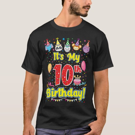 T-shirt C'est mon 10e anniversaire mignonne 10 ans Anniver (Devant)