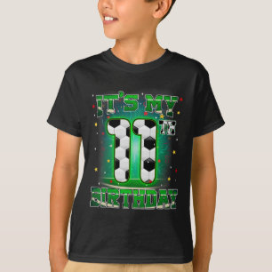 T-shirt C'est mon 11e anniversaire garçon football 11 ans