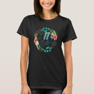 T-shirt C'est mon 11e anniversaire onze ans 11 ans Floral