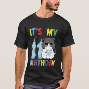 T-shirt C'est mon 11ème anniversaire garçon chat Ragdoll d