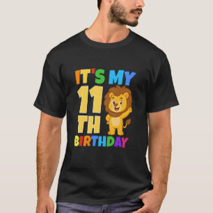 T-shirt C'est mon 11ème anniversaire thème safari lion jun