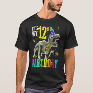 T-shirt C'est mon 12e anniversaire Joyeux 12 ans Dinosaure