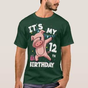 T-shirt C'est mon 12ème anniversaire Enfants 12 Ans Cochon