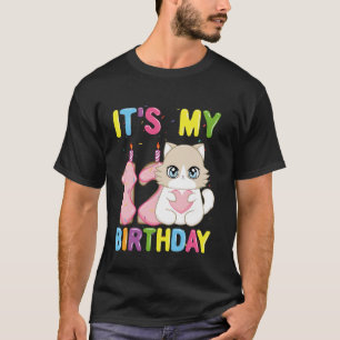T-shirt C'est mon 12ème anniversaire Fille Chat Ragdoll de