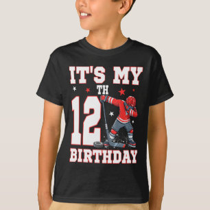 T-shirt C'est mon 12ème anniversaire garçon hockey sur gla